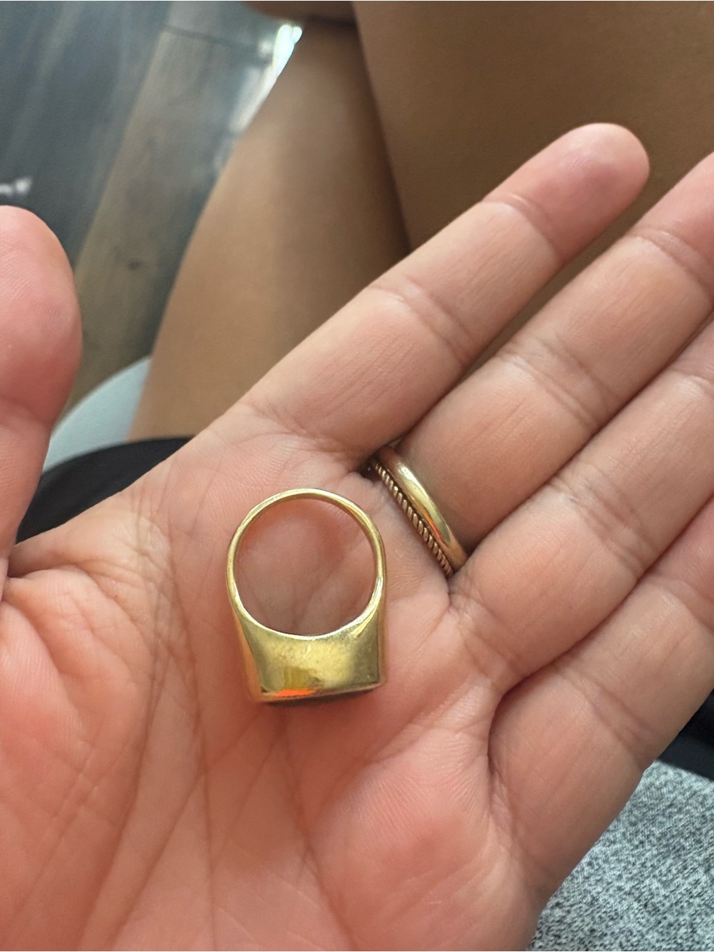 Luiny Abalone Pinky Signet Ring - Picture 6 of 7